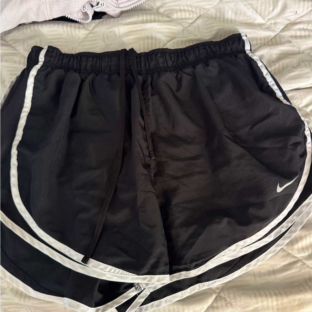 Nike Women's Black Athletic Shorts with White Trim